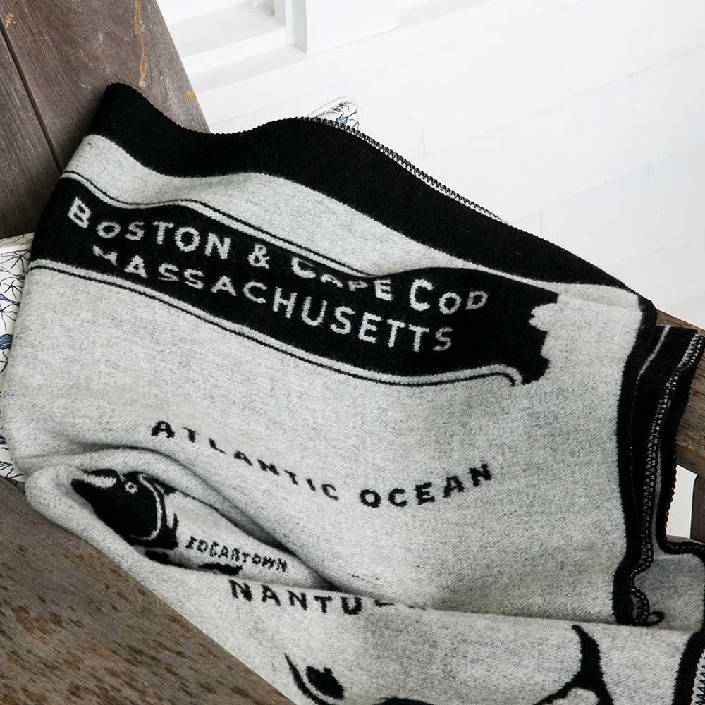 Boston Map Wool Throw active Current Dry clean or hand wash Full Price Lakes & Maps