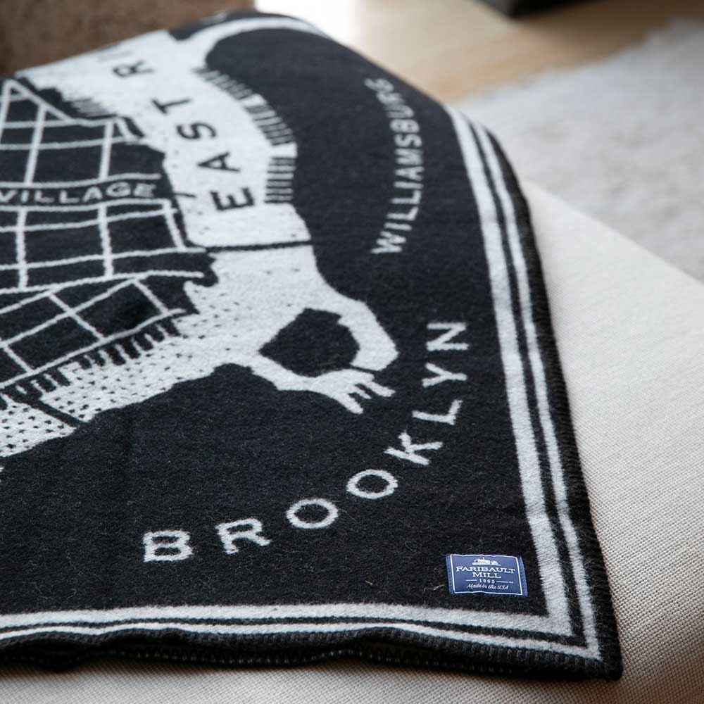 Brooklyn Map Wool Throw active Current Dry clean or hand wash Full Price Lakes & Maps