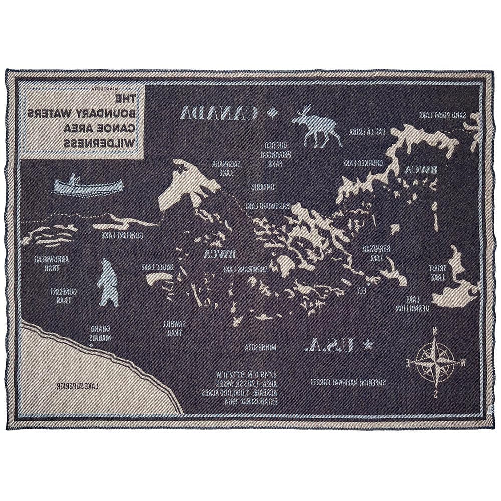 BWCA Map Wool Throw Blanket active Current Dry clean or hand wash Full Price Lakes & Maps
