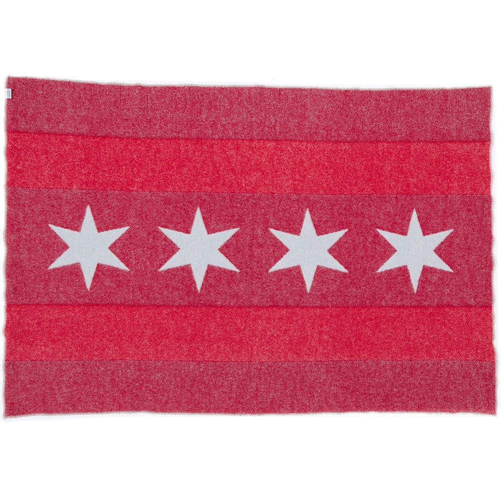 Chicago Flag Wool Throw active Current Dry clean or hand wash Full Price Great Flags
