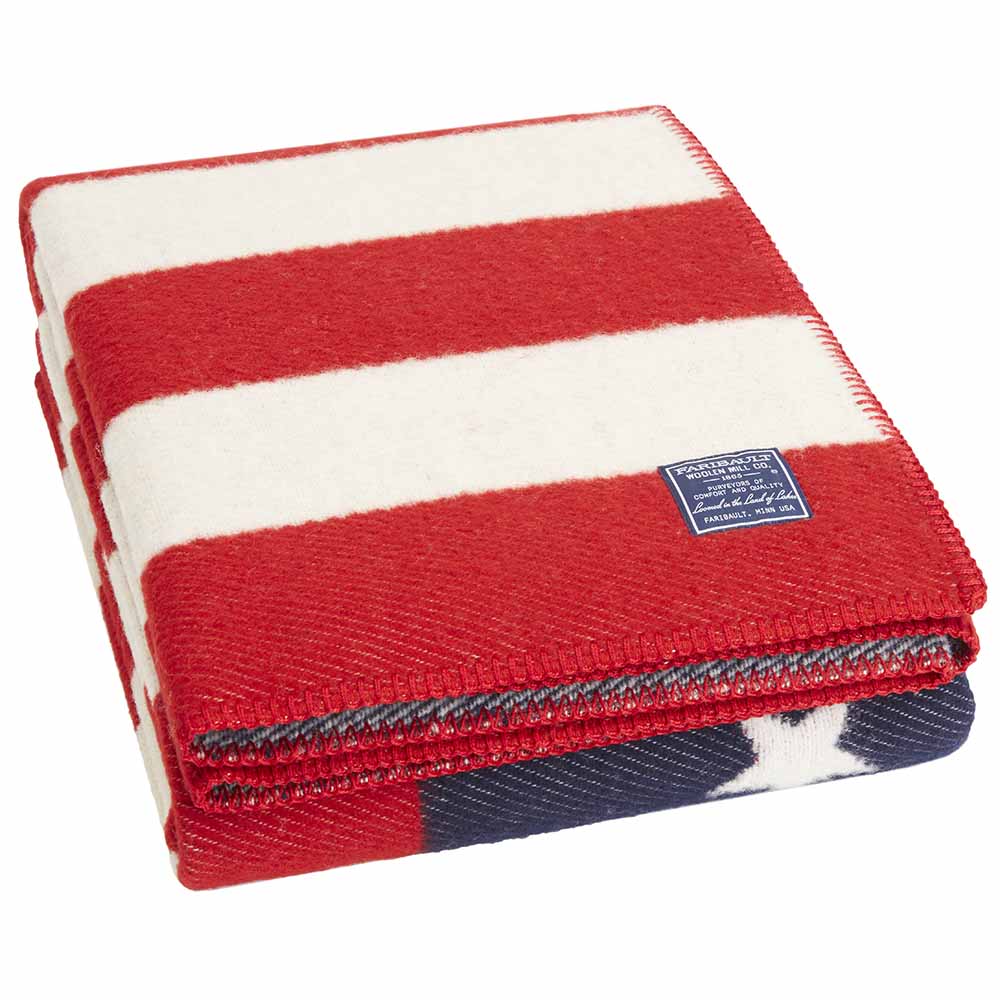 Factory Second American Flag Red/White/Navy Wool Throw active Dry clean or hand wash Great Flags
