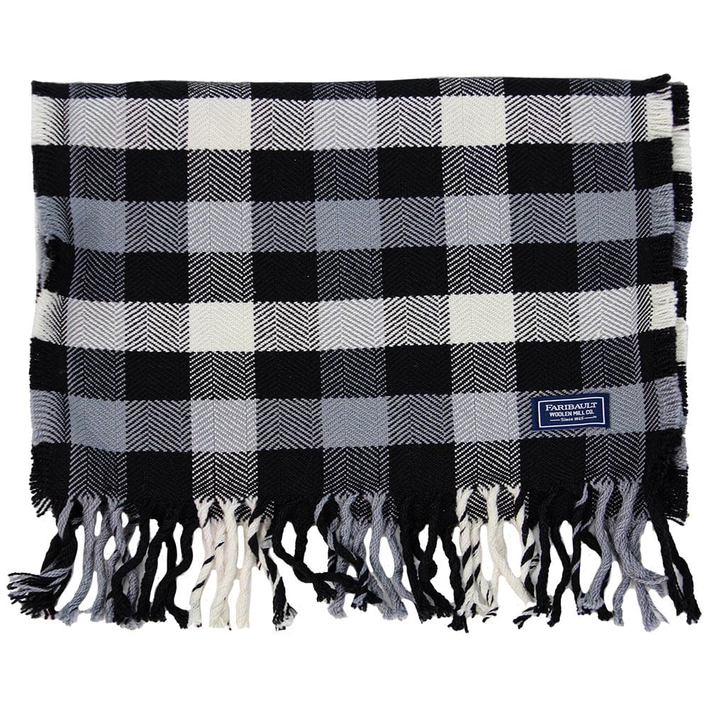 Factory Second Tri-Color Buffalo Check Wool Scarf - Gray Gray active dry clean only