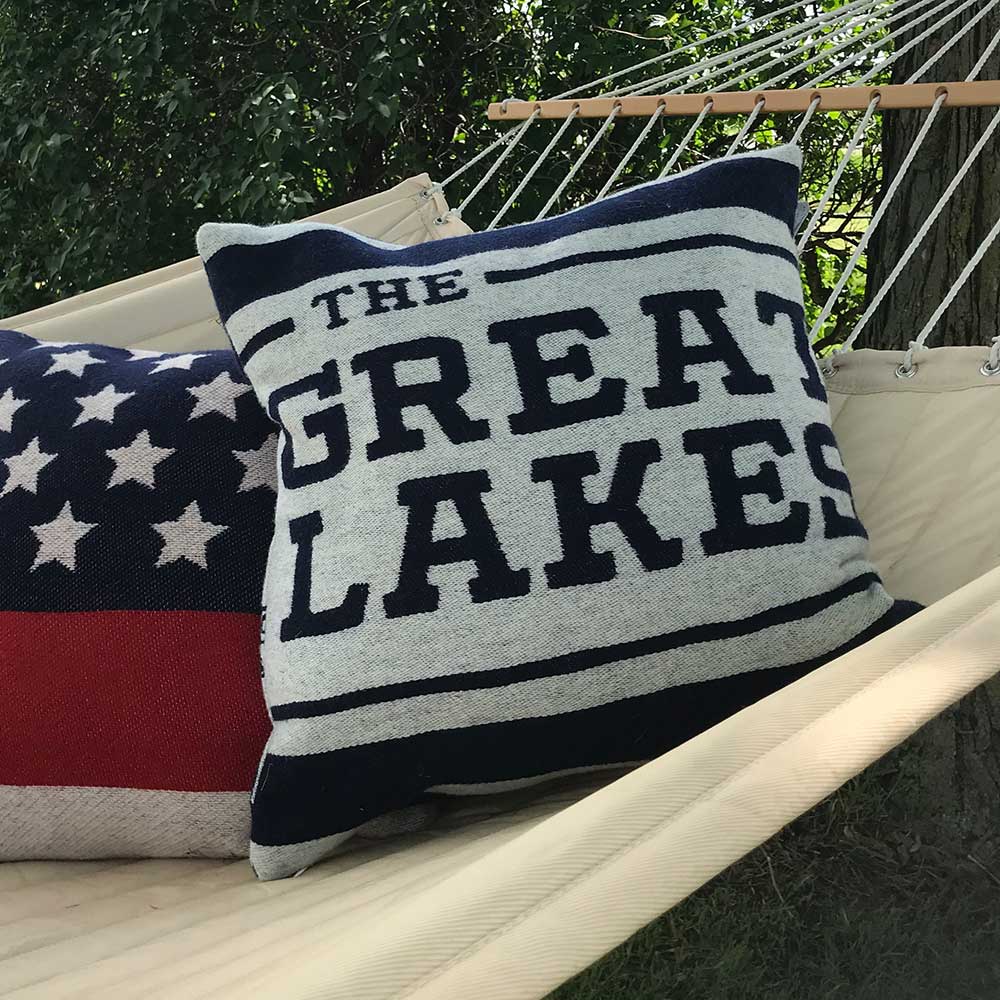 Great Lakes Map Pillow Case active Current Dry clean or hand wash Sale