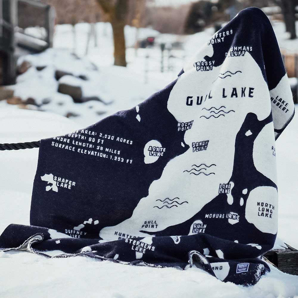 Gull Lake Wool Throw Blanket active Current Dry clean or hand wash Full Price Lakes & Maps