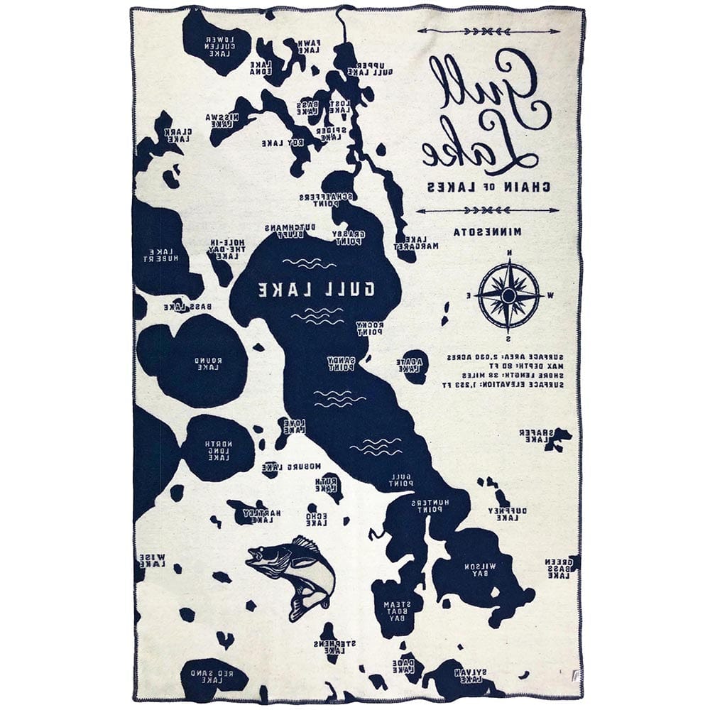 Gull Lake Wool Throw Blanket active Current Dry clean or hand wash Full Price Lakes & Maps