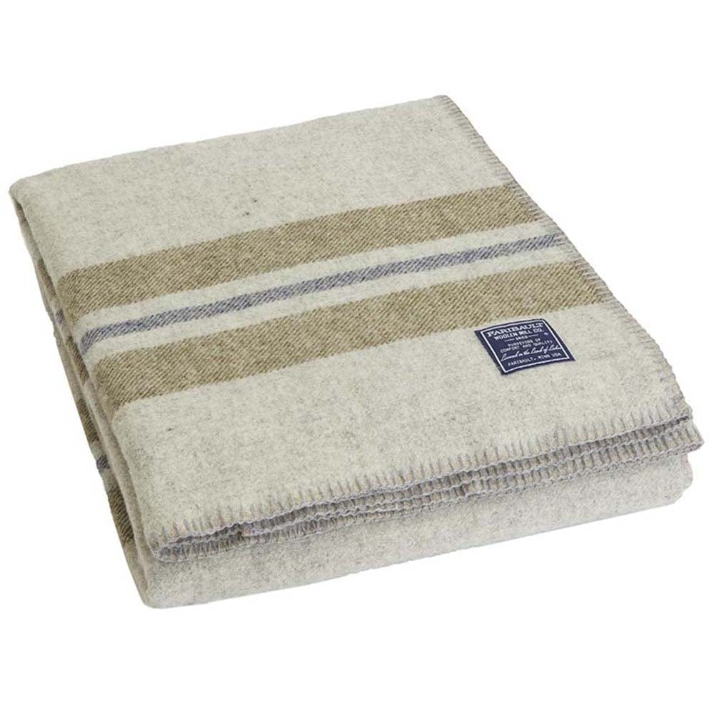 Factory Second Cabin Wool Blanket - Smoke active Factory Second Cabin Wool Blanket Full King machine washable Queen Twin