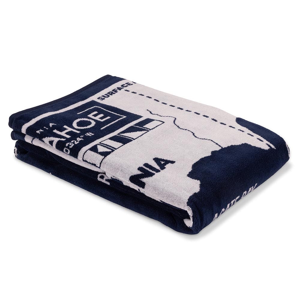 Lake Tahoe Map Towel active Current machine washable Sale