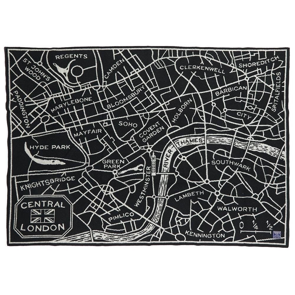Factory Second London Map Wool Throw London Map active Dry clean or hand wash Lakes & Maps