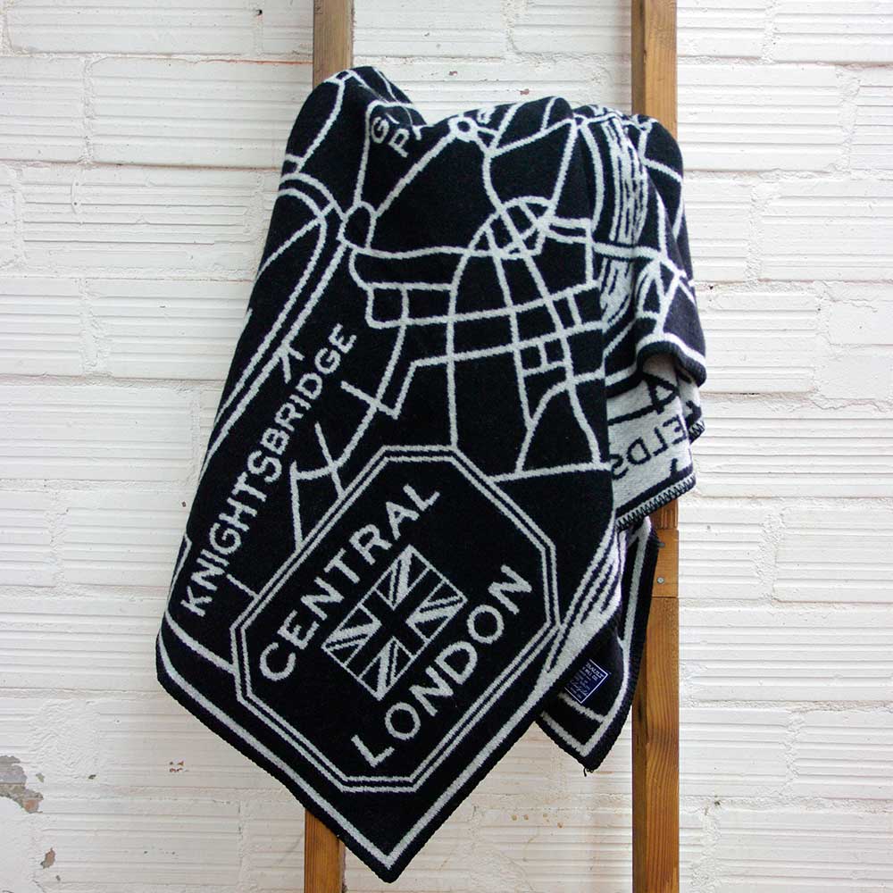 London Map Wool Throw active Current Dry clean or hand wash Full Price Lakes & Maps