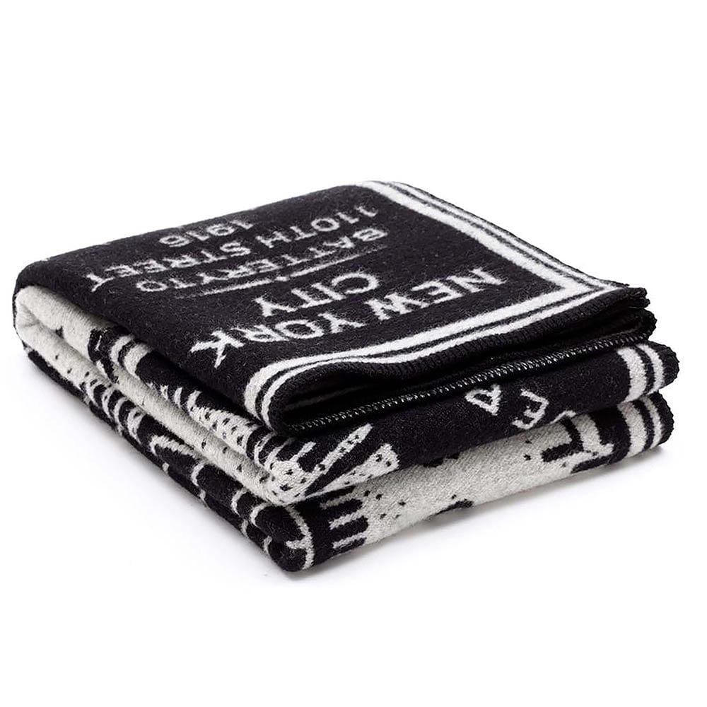 New York City Map Wool Throw active Current Dry clean or hand wash Full Price Lakes & Maps