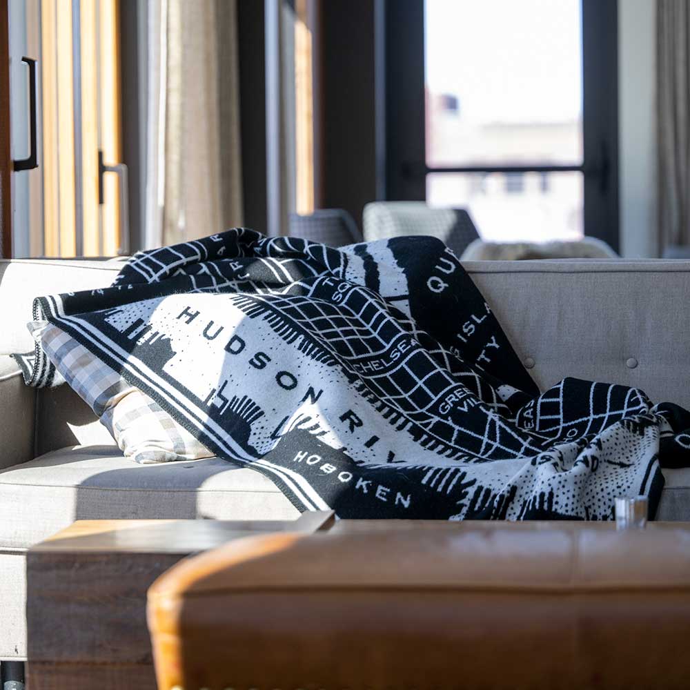 New York City Map Wool Throw active Current Dry clean or hand wash Full Price Lakes & Maps