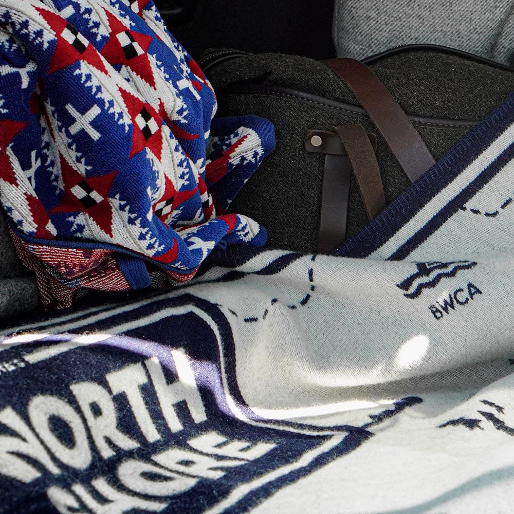 North Shore Map Wool Throw Blanket active Current Dry clean or hand wash Full Price Lakes & Maps