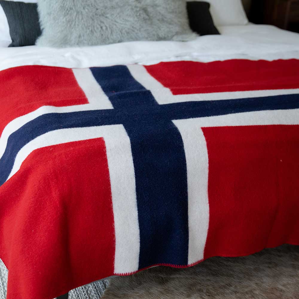 Norwegian Flag Wool Throw active Current Dry clean or hand wash Full Price Great Flags