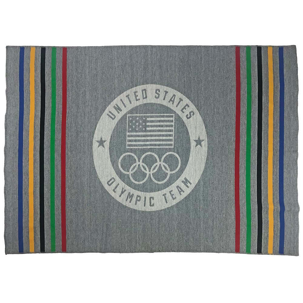 US Olympic Team Wool Throw Blanket - Puck Logo