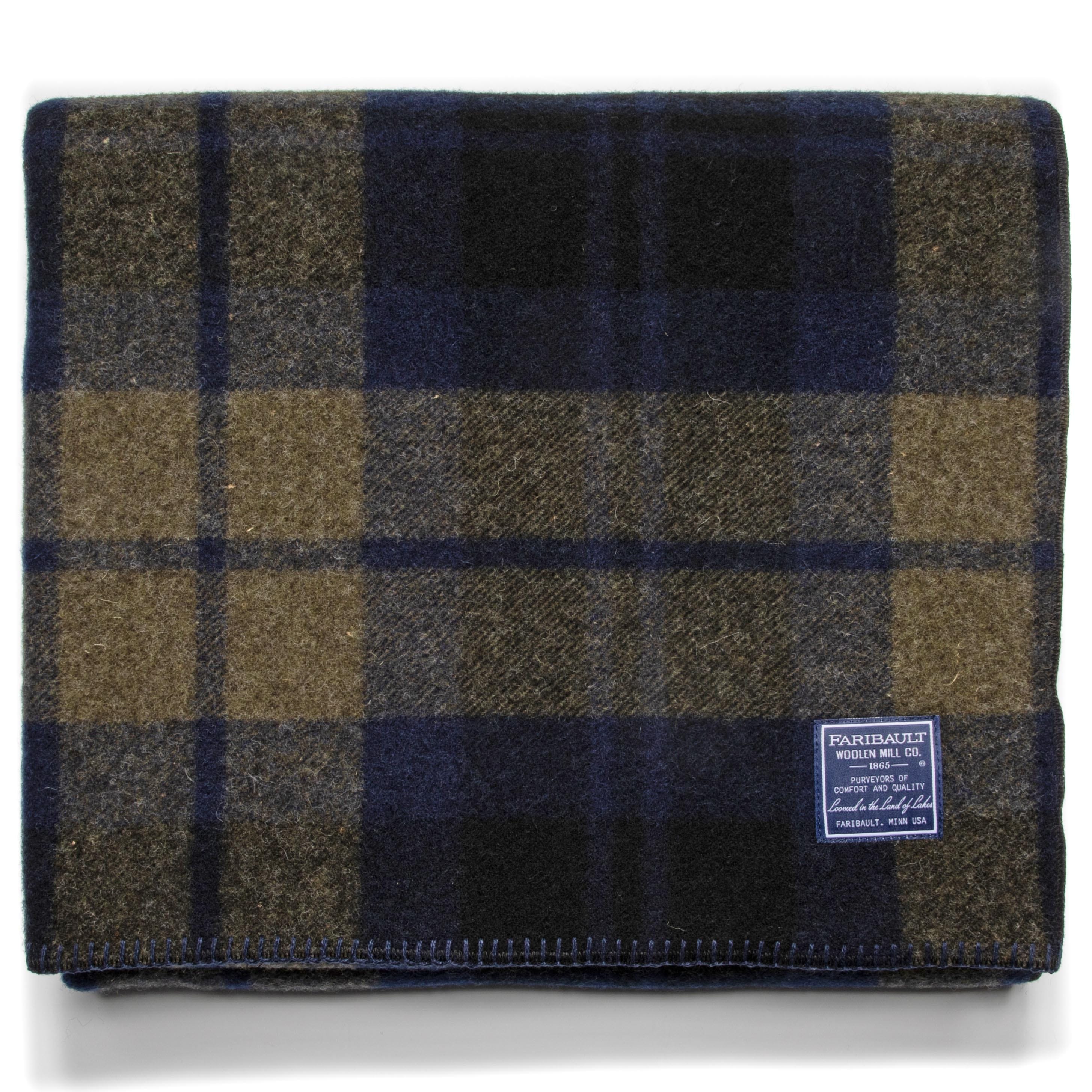 Factory Second Shadow Plaid Wool Blanket active Faribault machine washable Patterns & Plaids