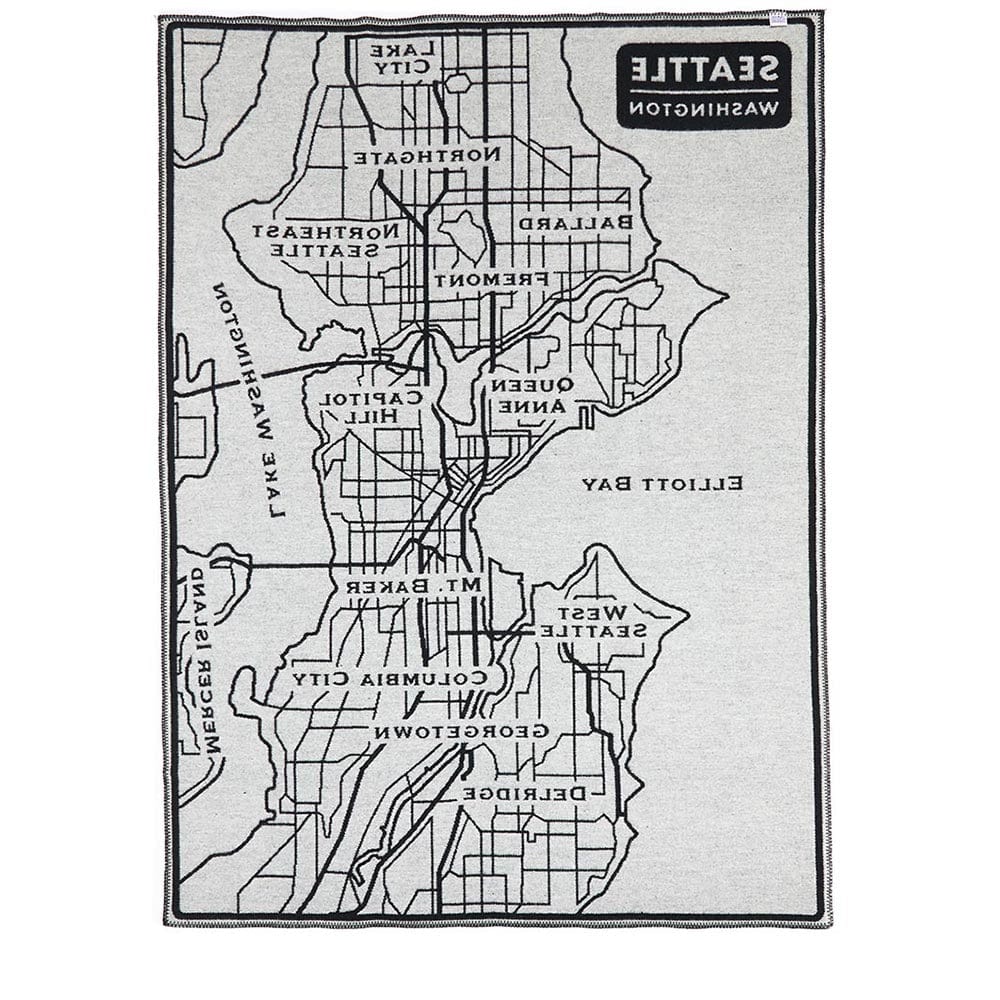 Seattle Map Wool Throw active Current Dry clean or hand wash Full Price Lakes & Maps
