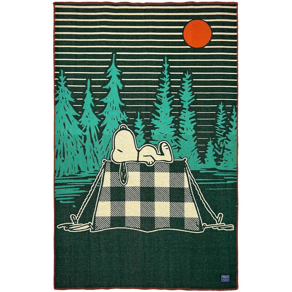 Snoopy Camping Wool Throw Blanket 42" x 65" active Current Dry clean or hand wash Full Price Peanuts Peanuts Wool Throw