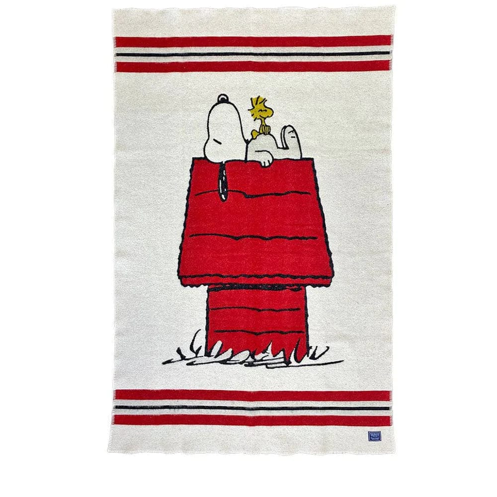 Factory Second Snoopy House Wool Throw Blanket 42" x 65" active Dry clean or hand wash Factory Second Peanuts Wool Throw Peanuts