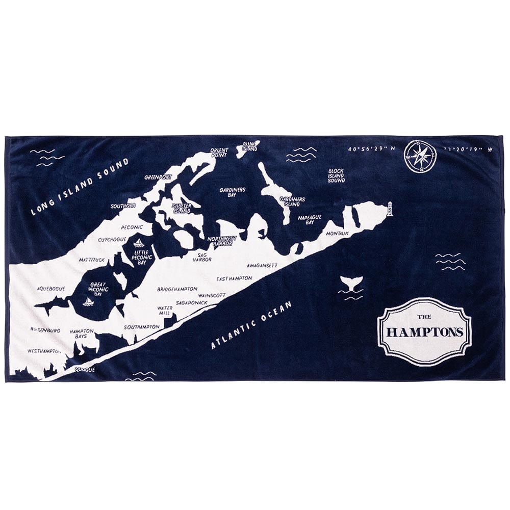 The Hamptons Map Towel 34" x 70" active Current machine washable Sale