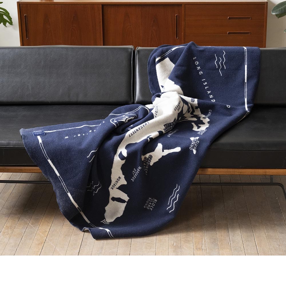 The Hamptons Map Wool Throw Blanket active Current Dry clean or hand wash Lakes & Maps