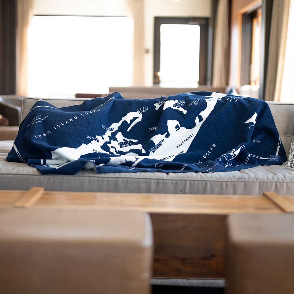 The Hamptons Map Wool Throw Blanket Faribault Mill