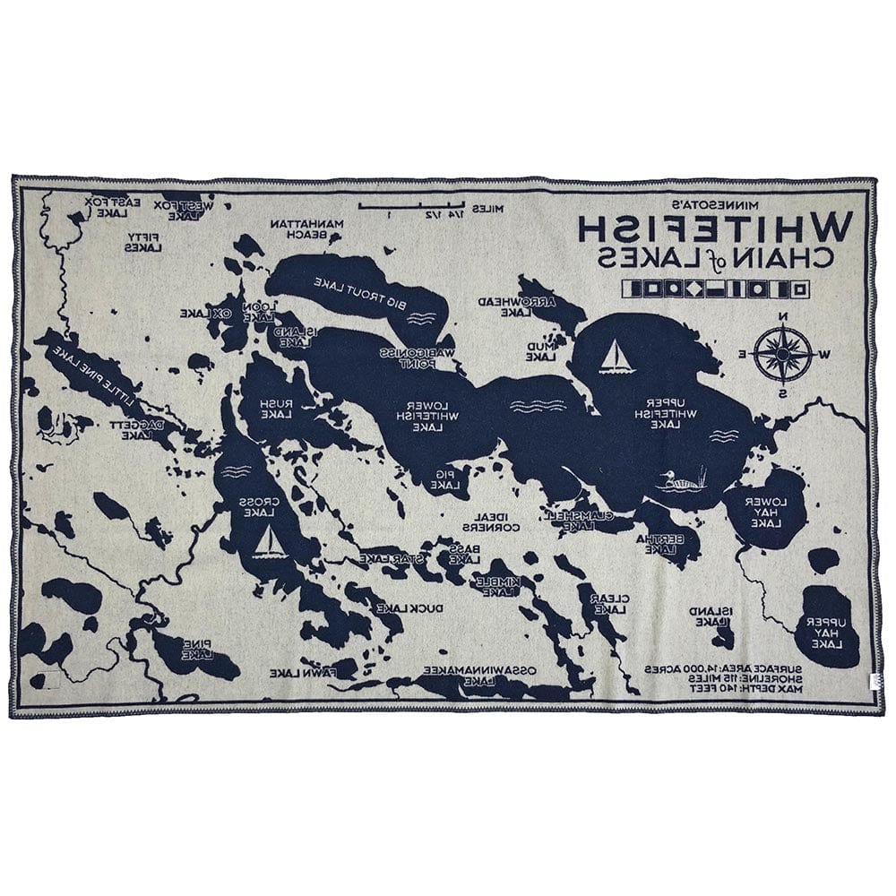 Whitefish Chain of Lakes Map Throw active Current Dry clean or hand wash Lakes & Maps New Lower Price personalization Sale