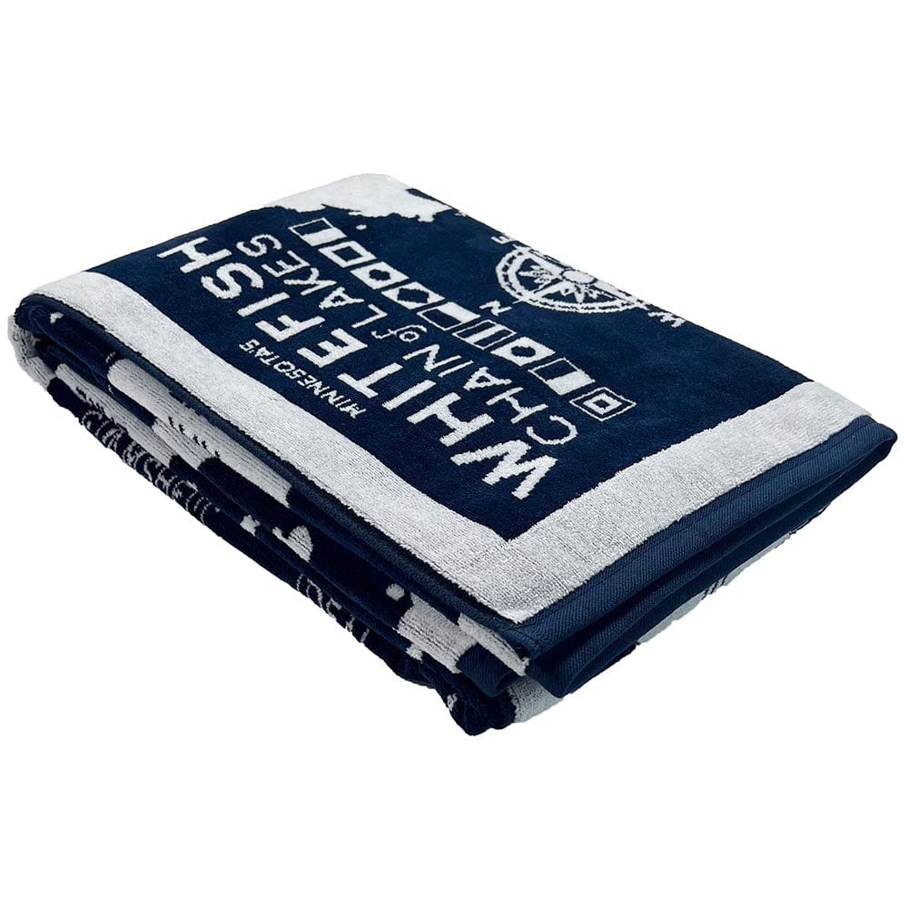 Whitefish Chain of Lakes Map Towel active Current machine washable Sale